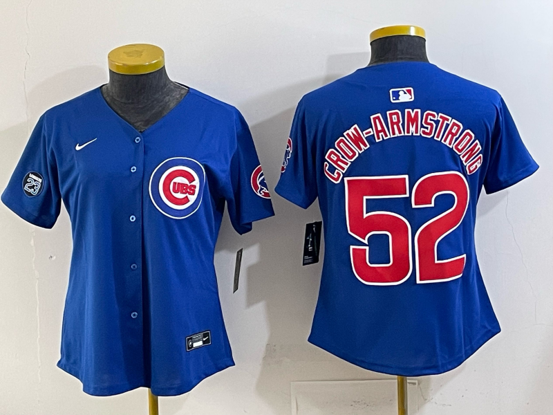 Women Chicago Cubs #52 Crow Armstrong Blue Nike MLB 2025 Jersey 001